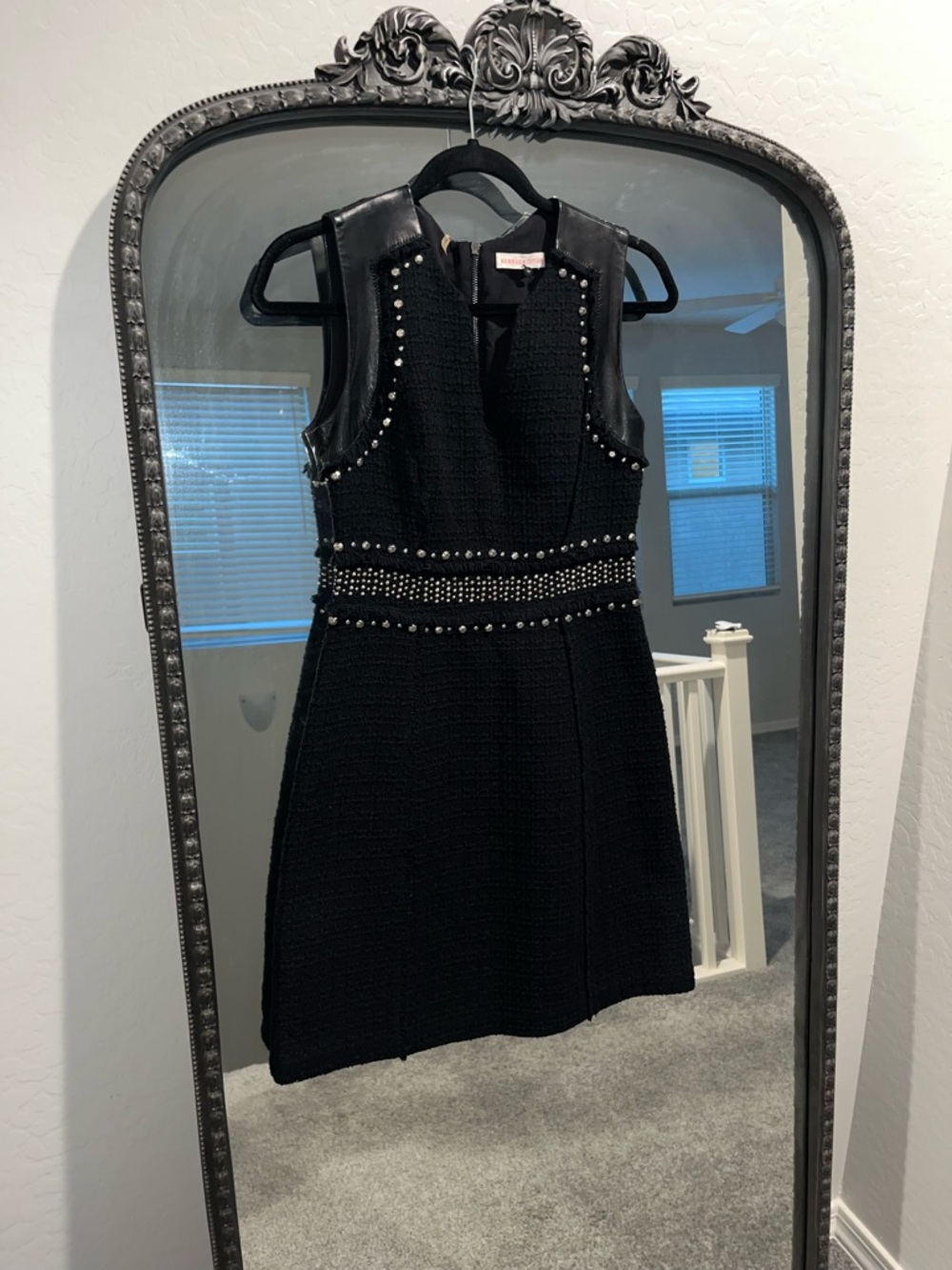 Rebecca Taylor Tweed Stud Leather Dress - Picture 3 of 6